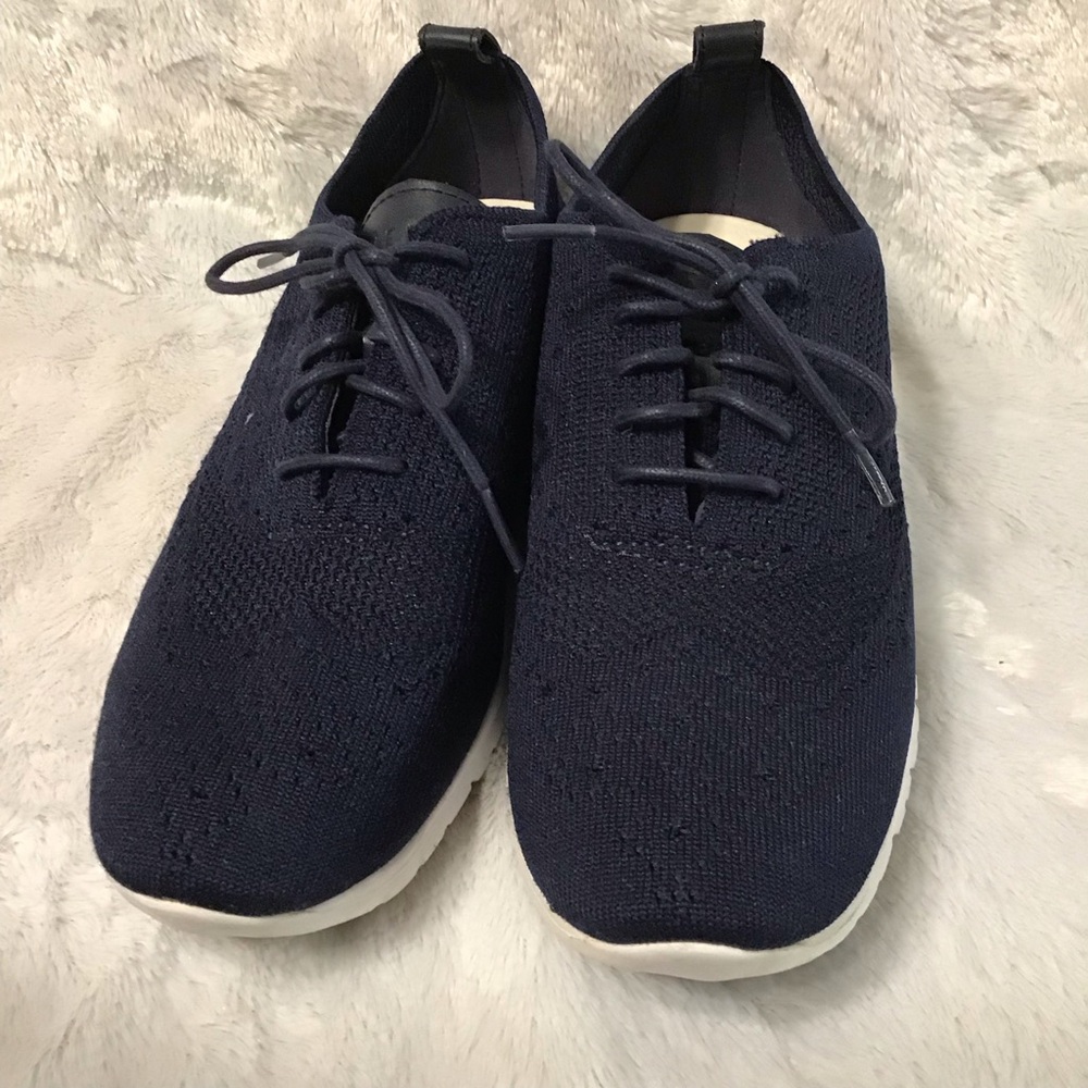 Cole Haan Zerogrand Blue Oxford Stretch Knit Shoes. Size 10
